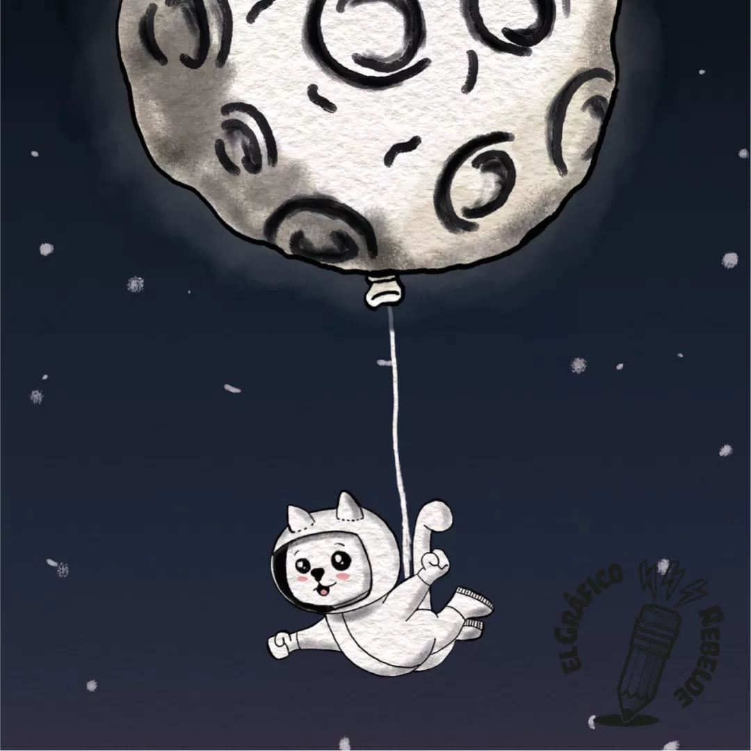 Print Gatstronauta - Lámina Aesthetic de Ilustración Print Gatstronauta - Lámina Aesthetic de Ilustración