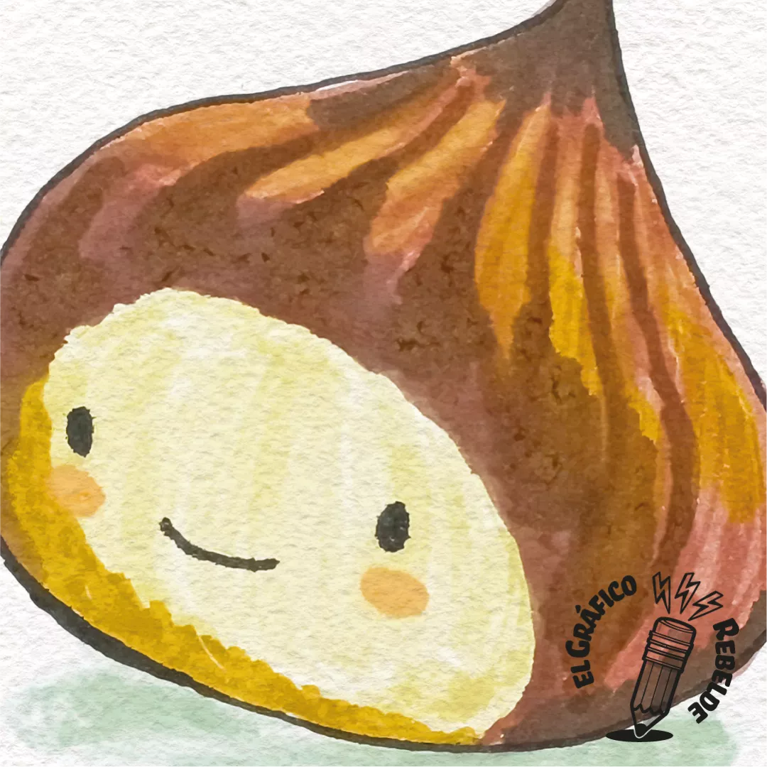 Print Castaña Kawaii - Lámina de Otoño Infantil