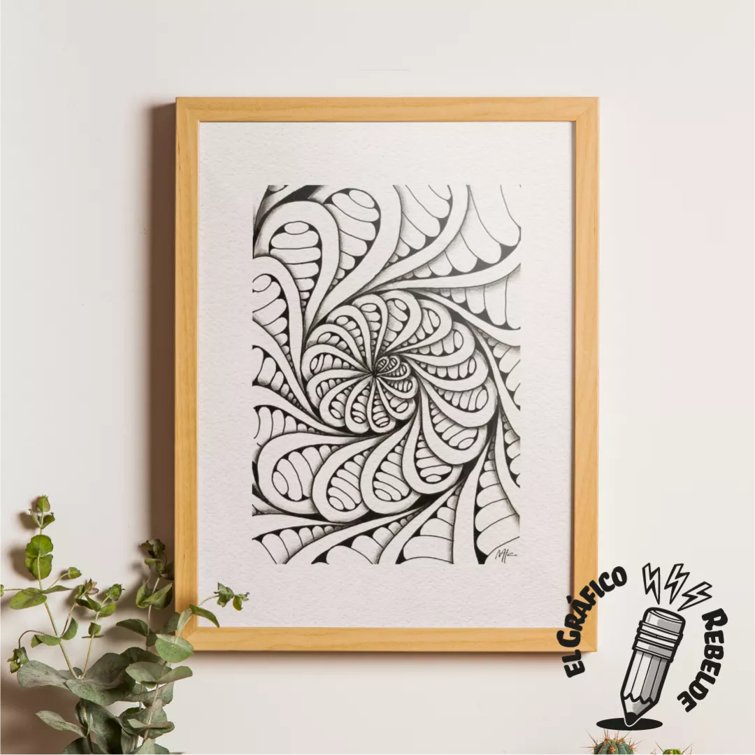 Print Espiral Zen - Làmina de Dibuix a Mà pel teu Racó de Calma