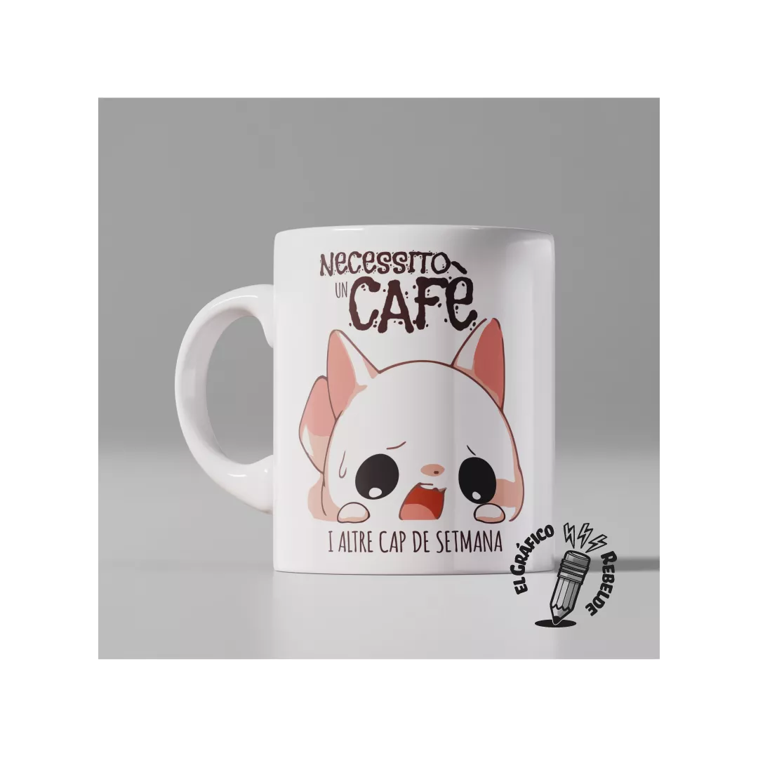 Taza Neko: Necesito un Café