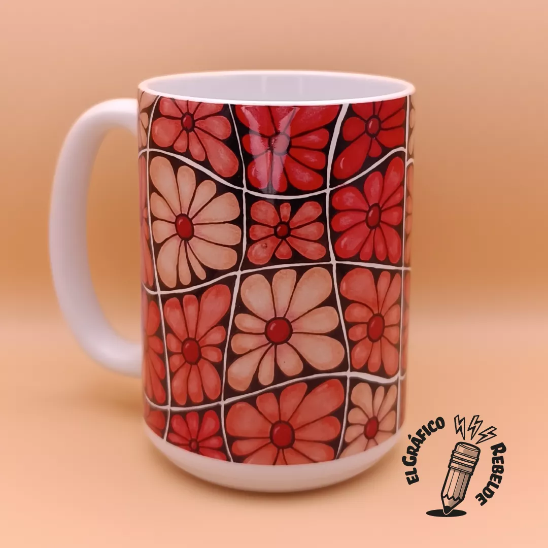 Taza ilustrada "Flores Retro" Taza ilustrada "Flores Retro"