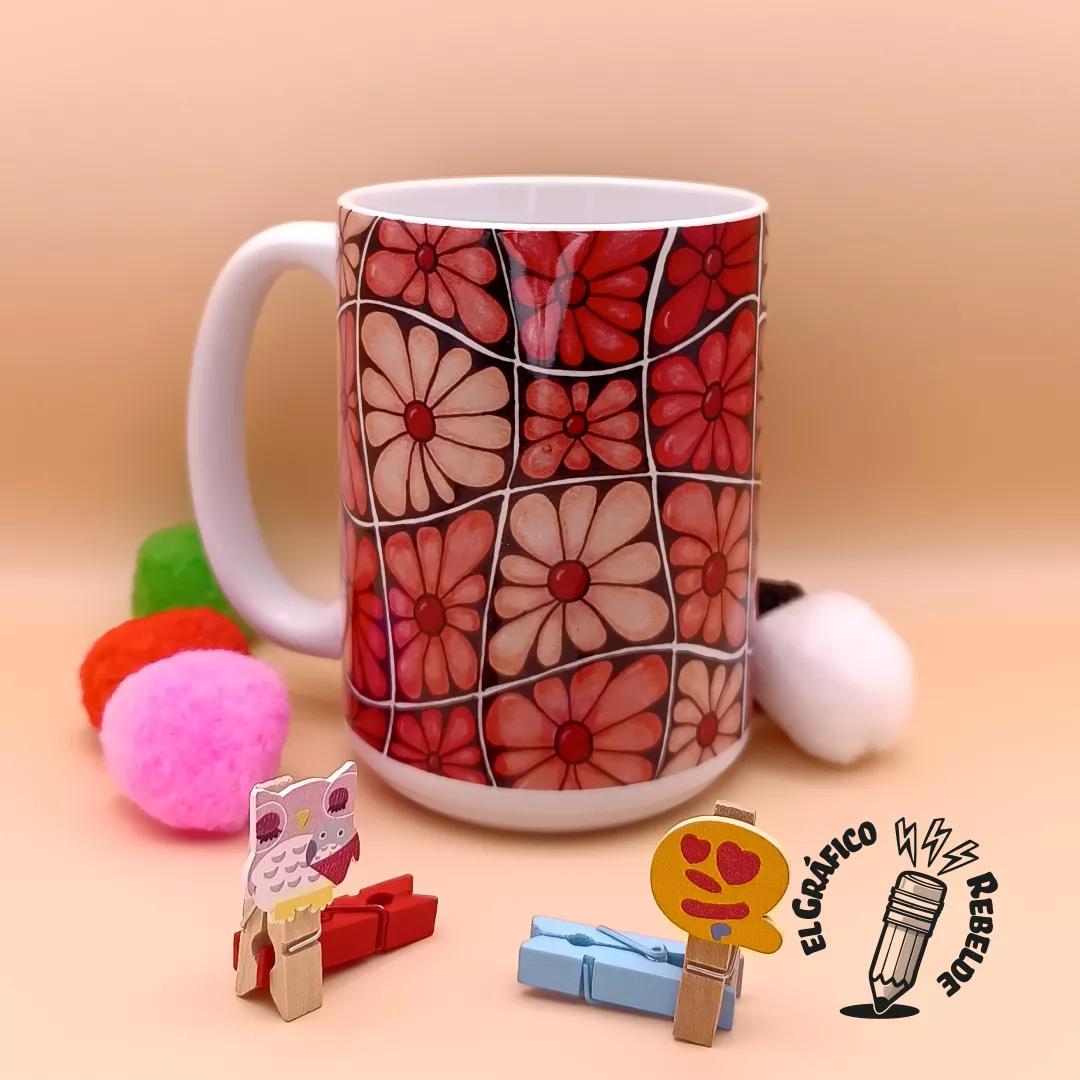 Taza ilustrada "Flores Retro" Taza ilustrada "Flores Retro"
