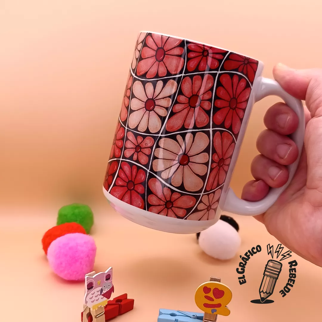 Taza ilustrada "Flores Retro" Taza ilustrada "Flores Retro"
