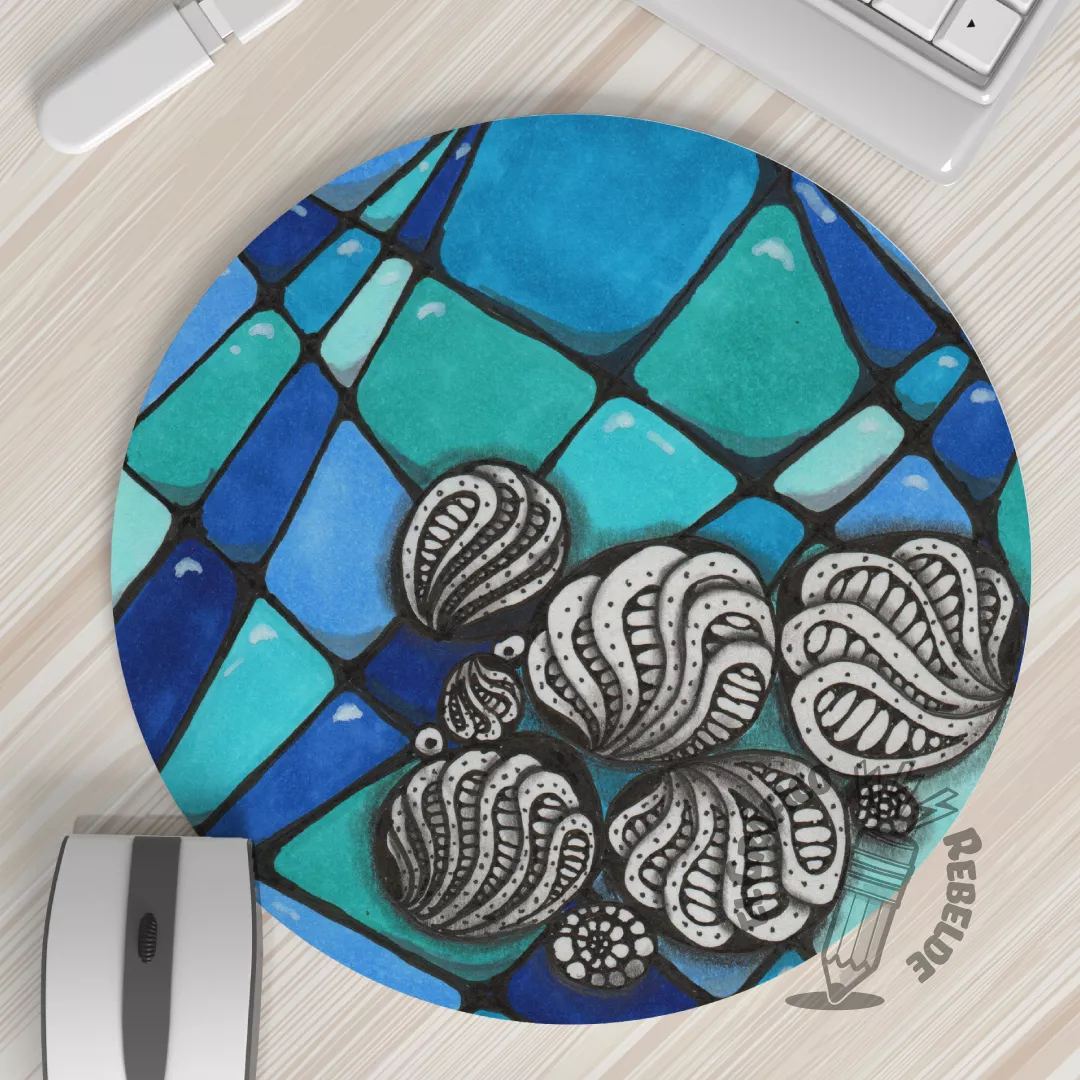 Estoreta de ratolí il·lustrada: Bluetangle Estoreta de ratolí il·lustrada: Bluetangle