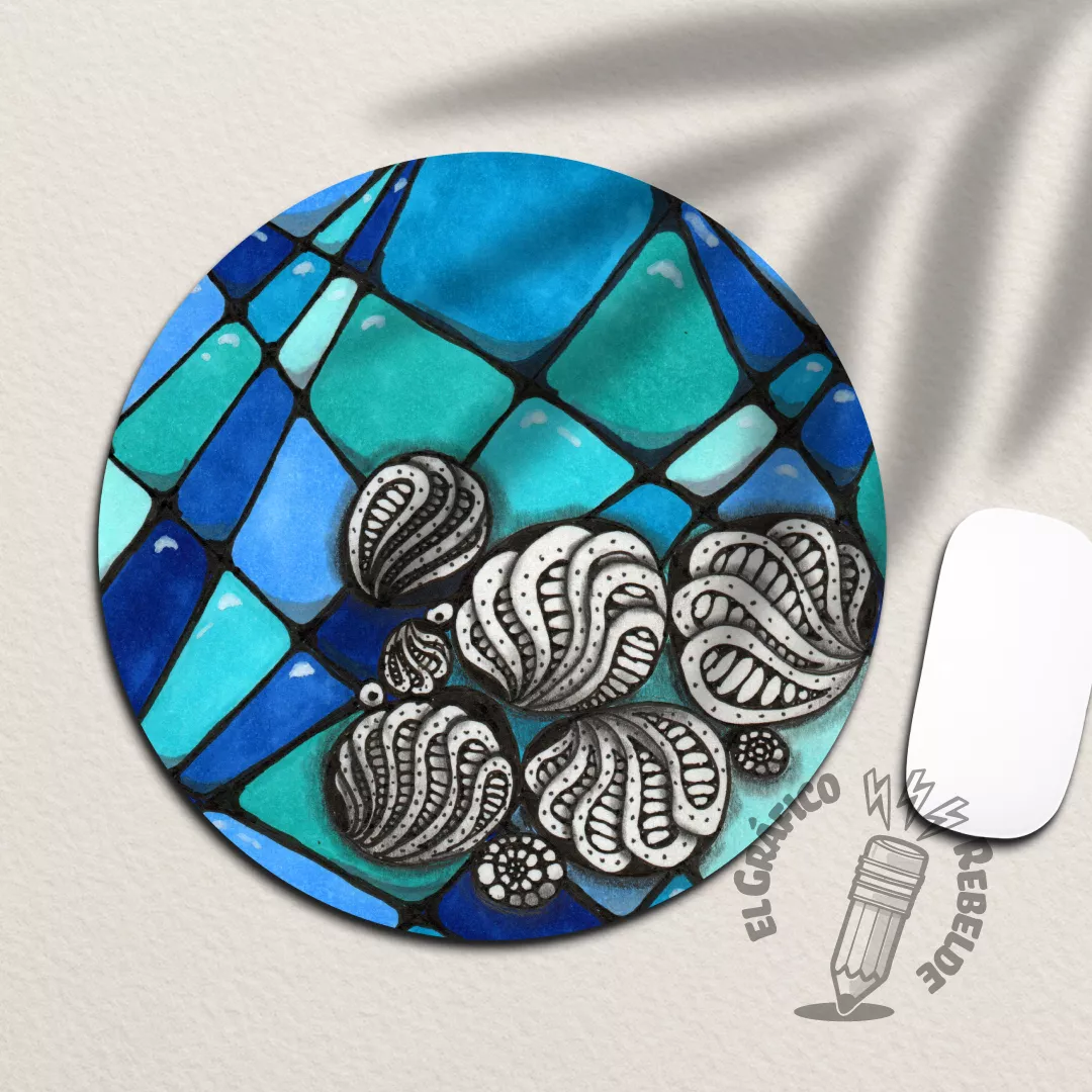 Estoreta de ratolí il·lustrada: Bluetangle Estoreta de ratolí il·lustrada: Bluetangle