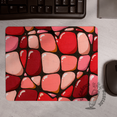 Mousepad rectangular Redtangle sobre escritorio.