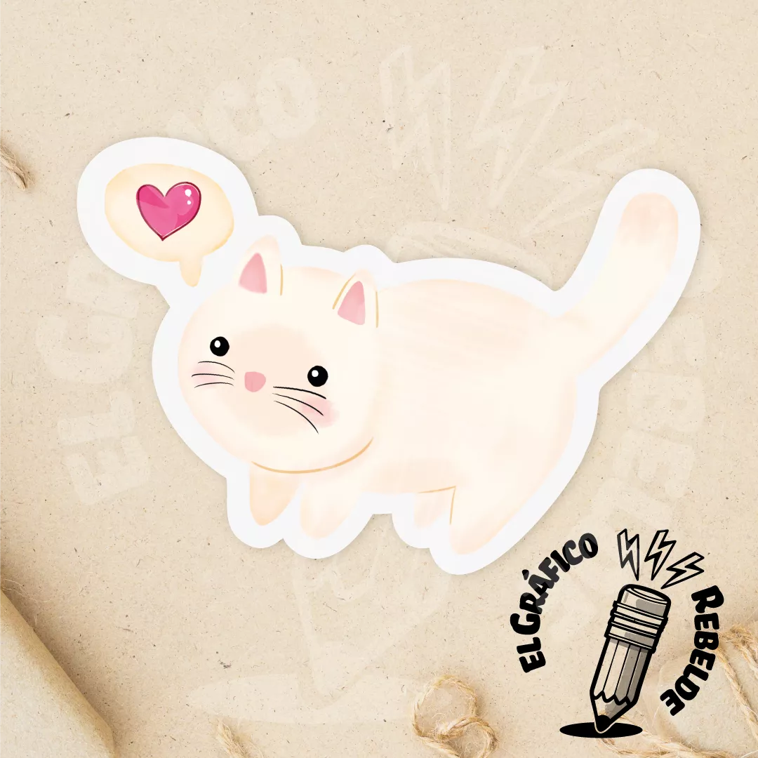 Enganxina Vinil Gat Kawaii Cukito Sospirs