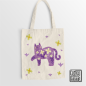 Tote bag Gato Floral Lavanda