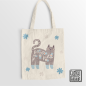 Tote bag Gato Floral Campanilla