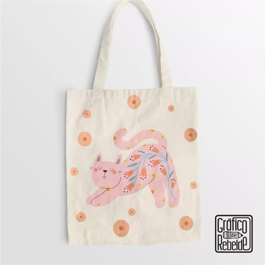 Tote bag Gato Floral Lirio Tote bag Gato Floral Lirio