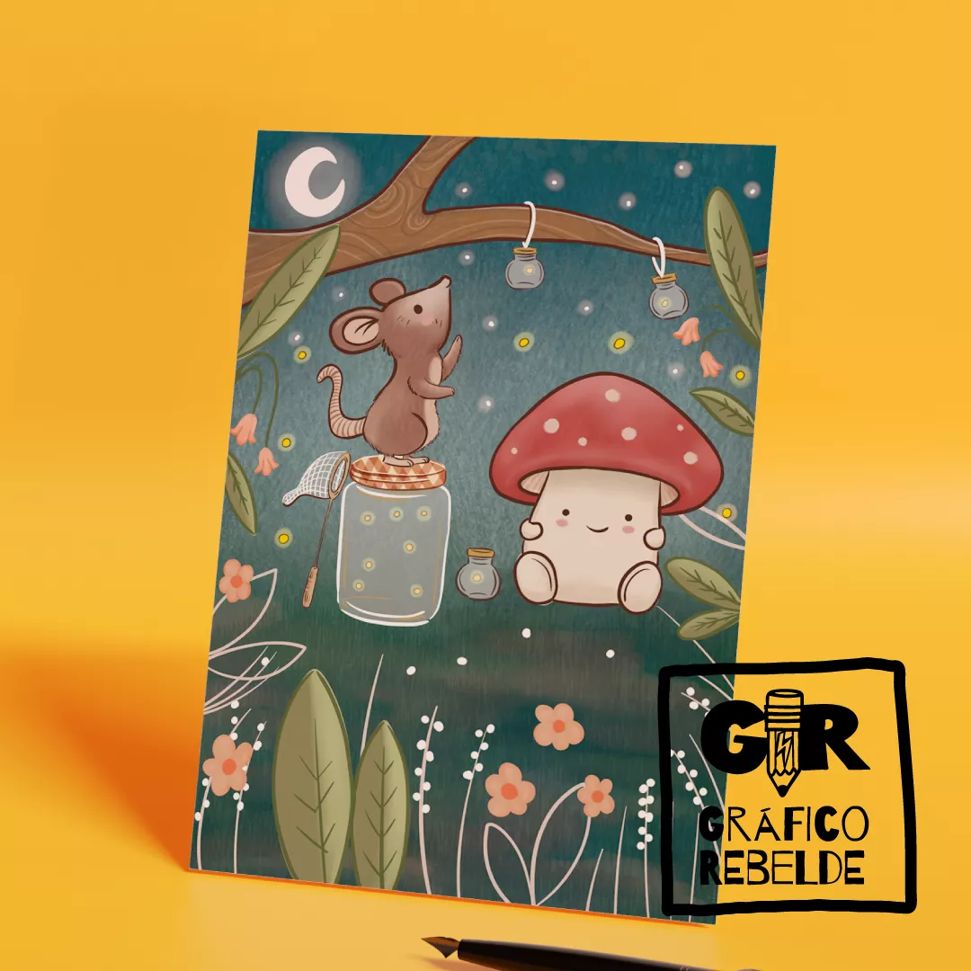 Print Petits Amics - Làmina d'Ilustració de Conte Infantil