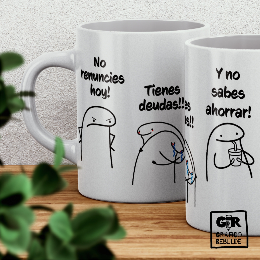 Taza de cerámica de Flork no sabes ahorrar