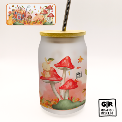Vaso ilustrado "Casa Calabaza"