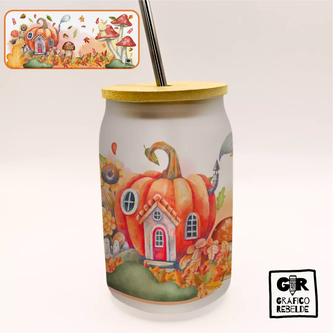 Vaso ilustrado "Casa Calabaza" Vaso ilustrado "Casa Calabaza"