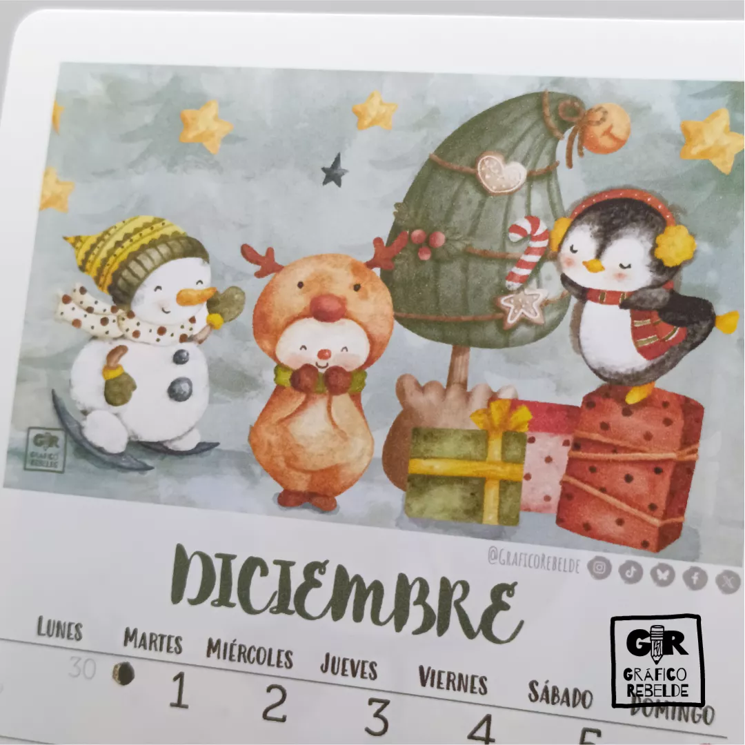 Calendario Ilustrado 2027 artesanal con láminas para enmarcar Calendario Ilustrado 2027 artesanal con láminas para enmarcar