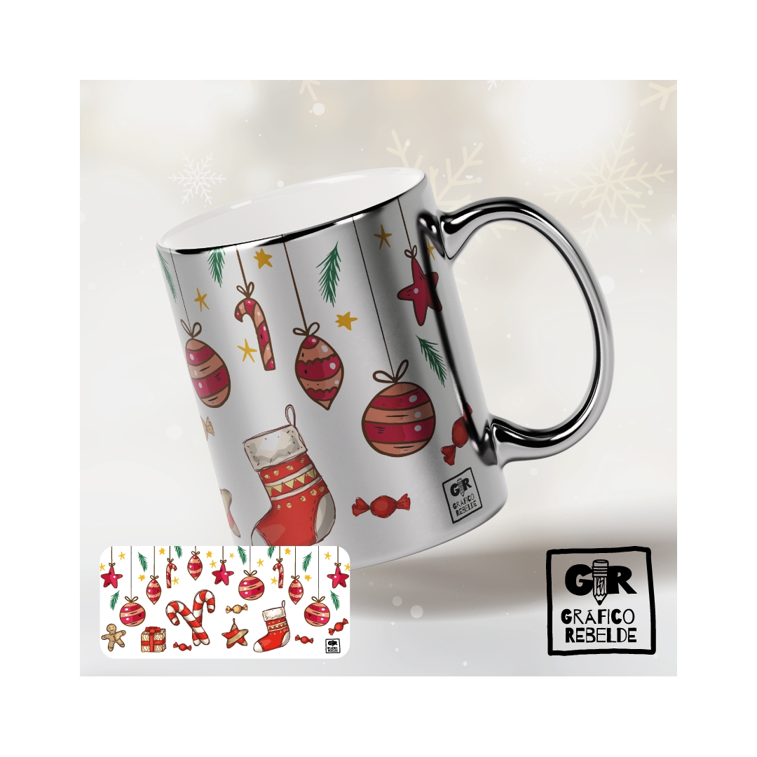 Taza de NAVIDAD PLATEADA