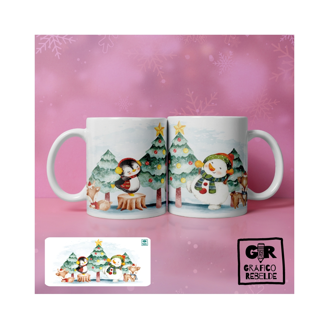 Taza NAVIDAD FIESTA EN LA NIEVE | Gráfico Rebelde