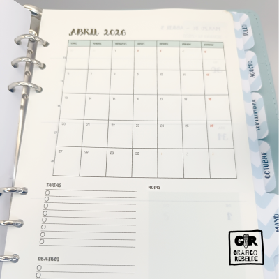 Agenda 2027 Semana Vista tamaño A5 | Tienda Oficial Gráfico Rebelde