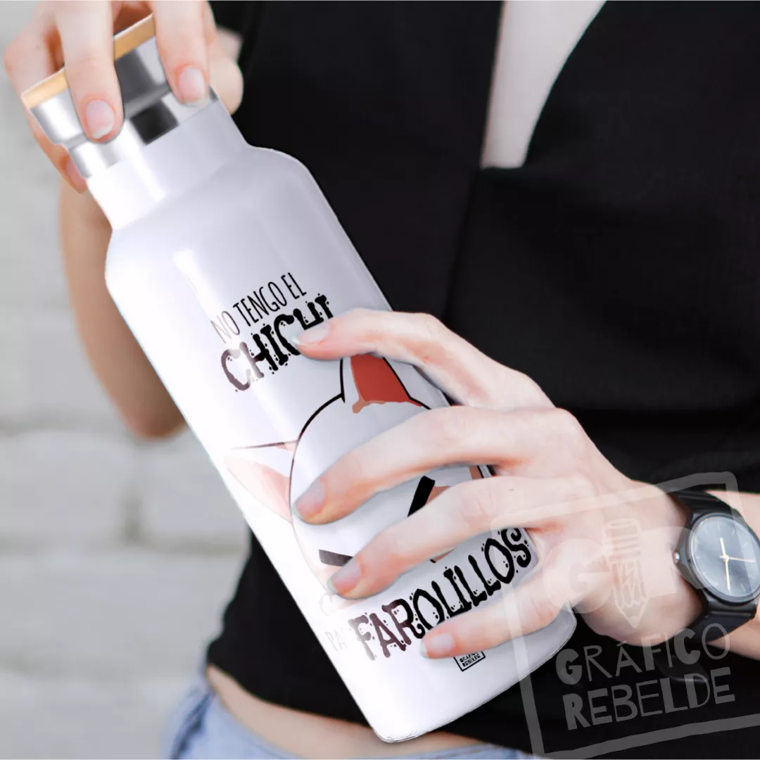 Botella termo "No Tengo el Chichi pa'Farolillos" Botella termo "No Tengo el Chichi pa'Farolillos"