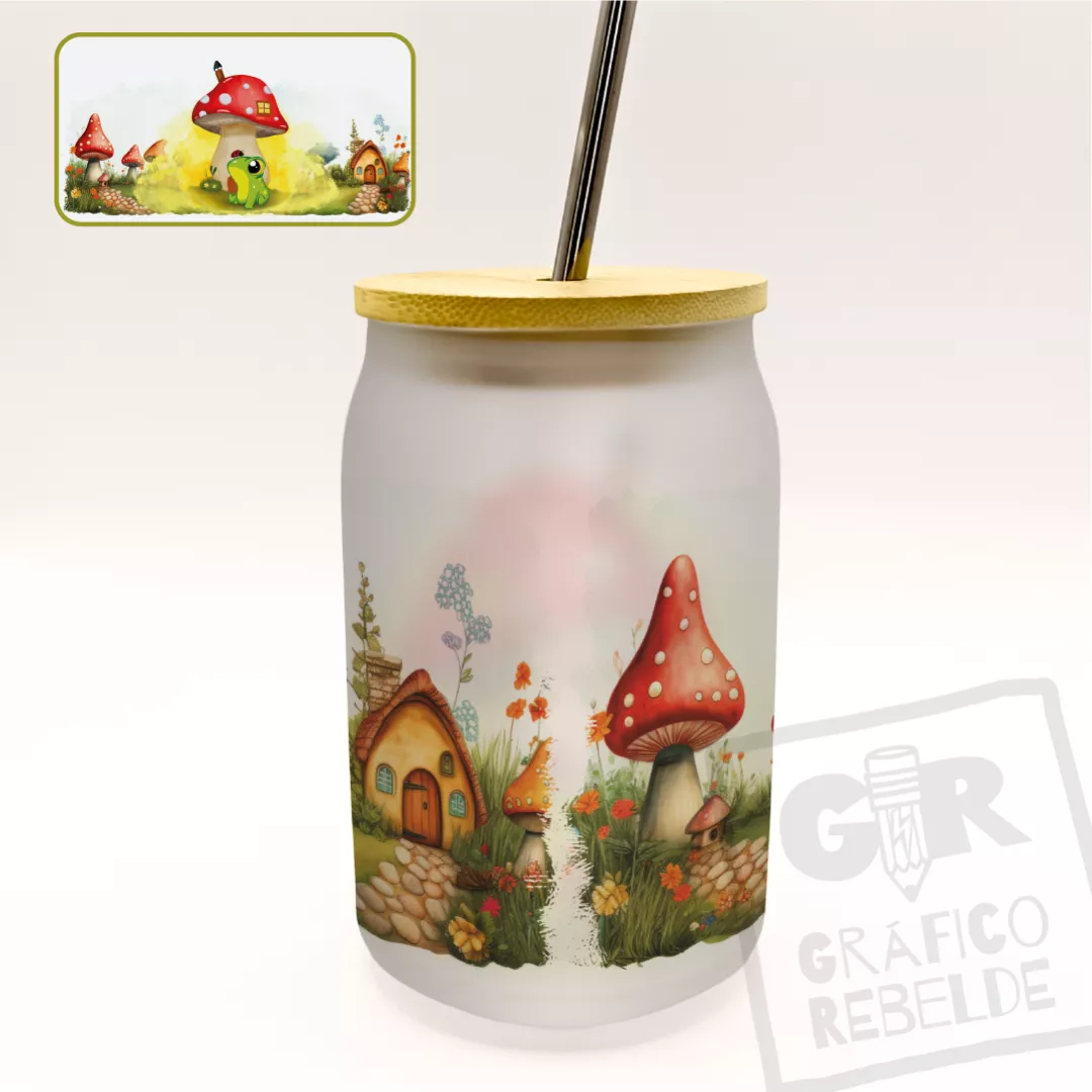 Vaso ilustrado "El Jardín Secreto de la Rana"