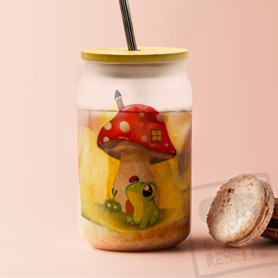Vaso ilustrado "El Jardín Secreto de la Rana"