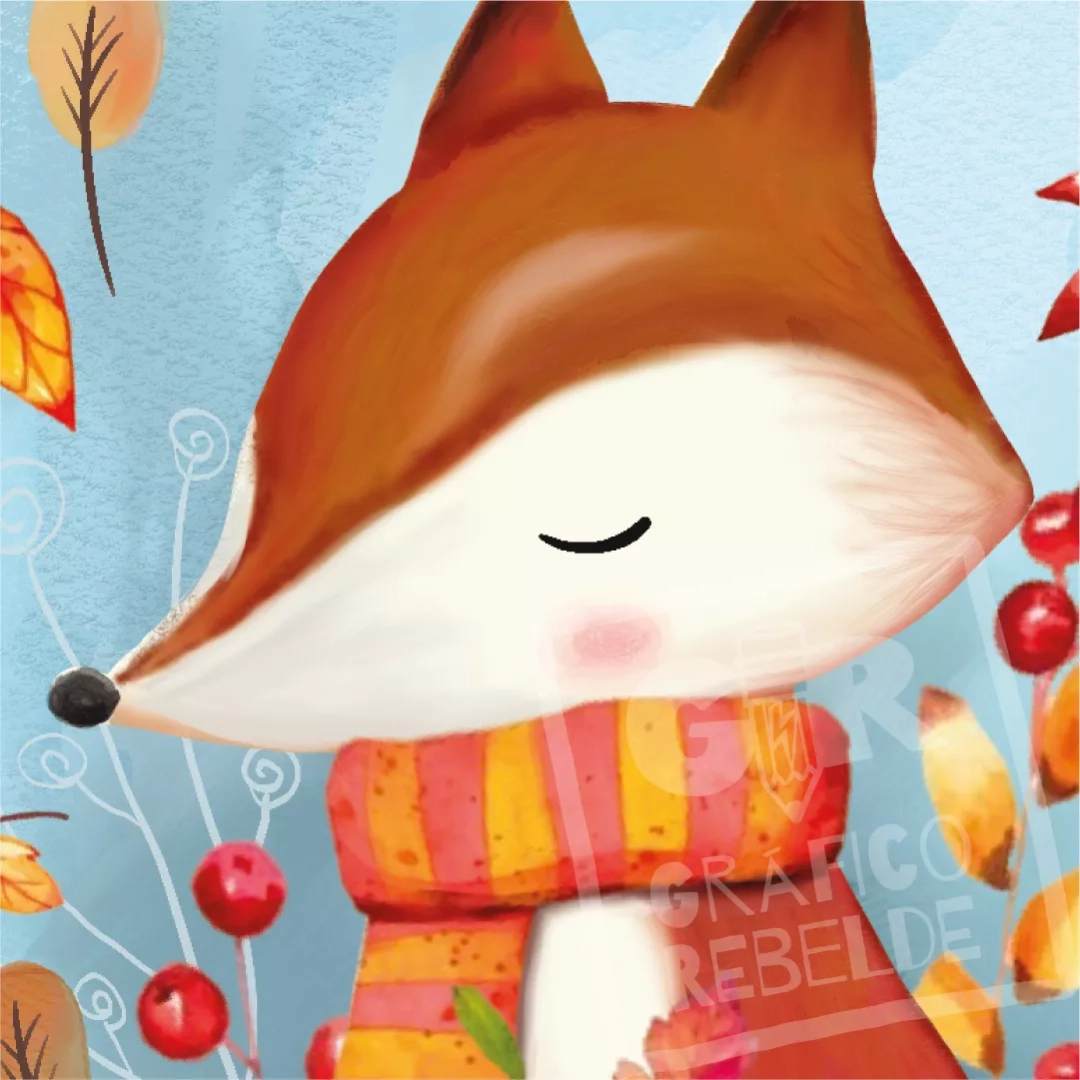 Llavero Ilustración Zorro de Otoño | Tienda Oficial Gráfico Rebelde
