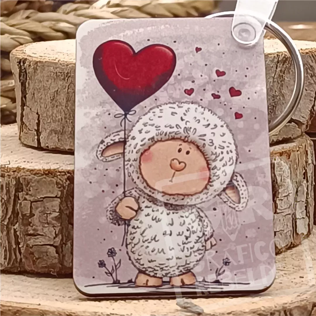 Llavero Ovejita con Corazón Llavero Ovejita con Corazón