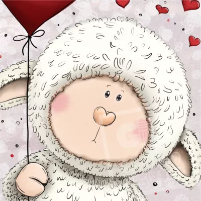 Llavero Ilustración Ovejita con Corazón | Tienda Oficial Gráfico Rebelde