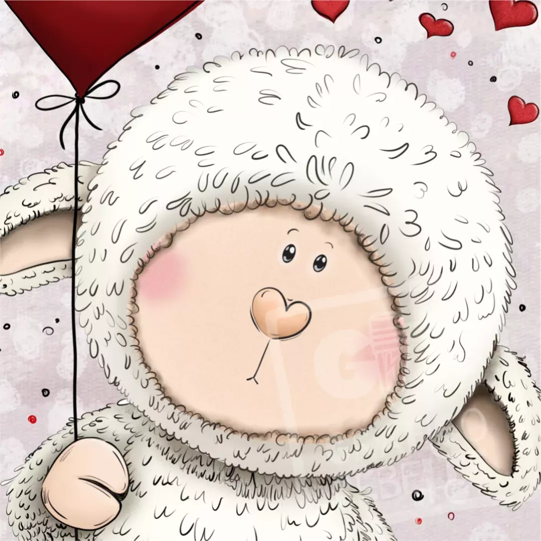Llavero Ovejita con Corazón Llavero Ovejita con Corazón