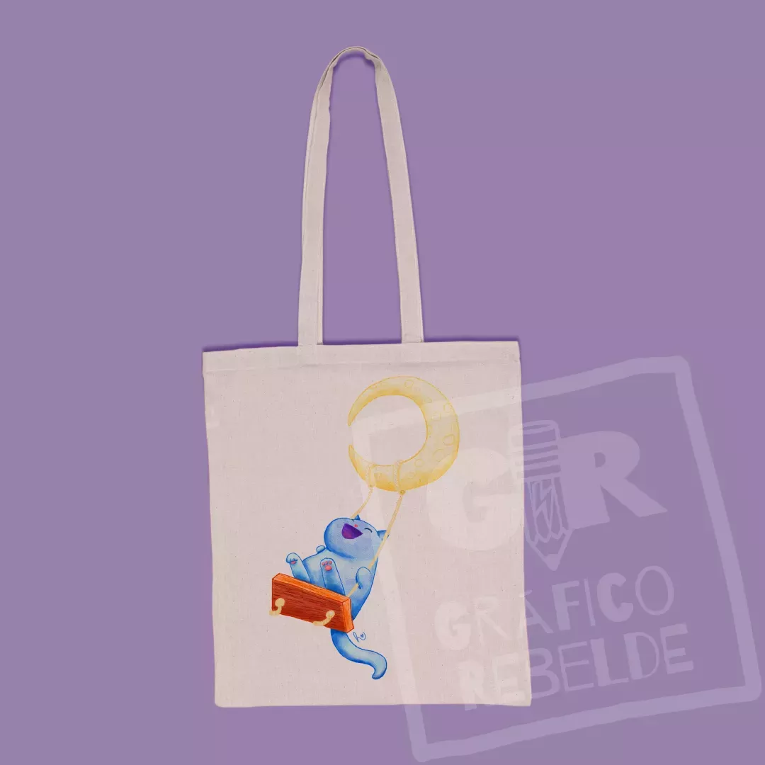 Bolsa de tela Tote Bag "El Gato y La Luna"