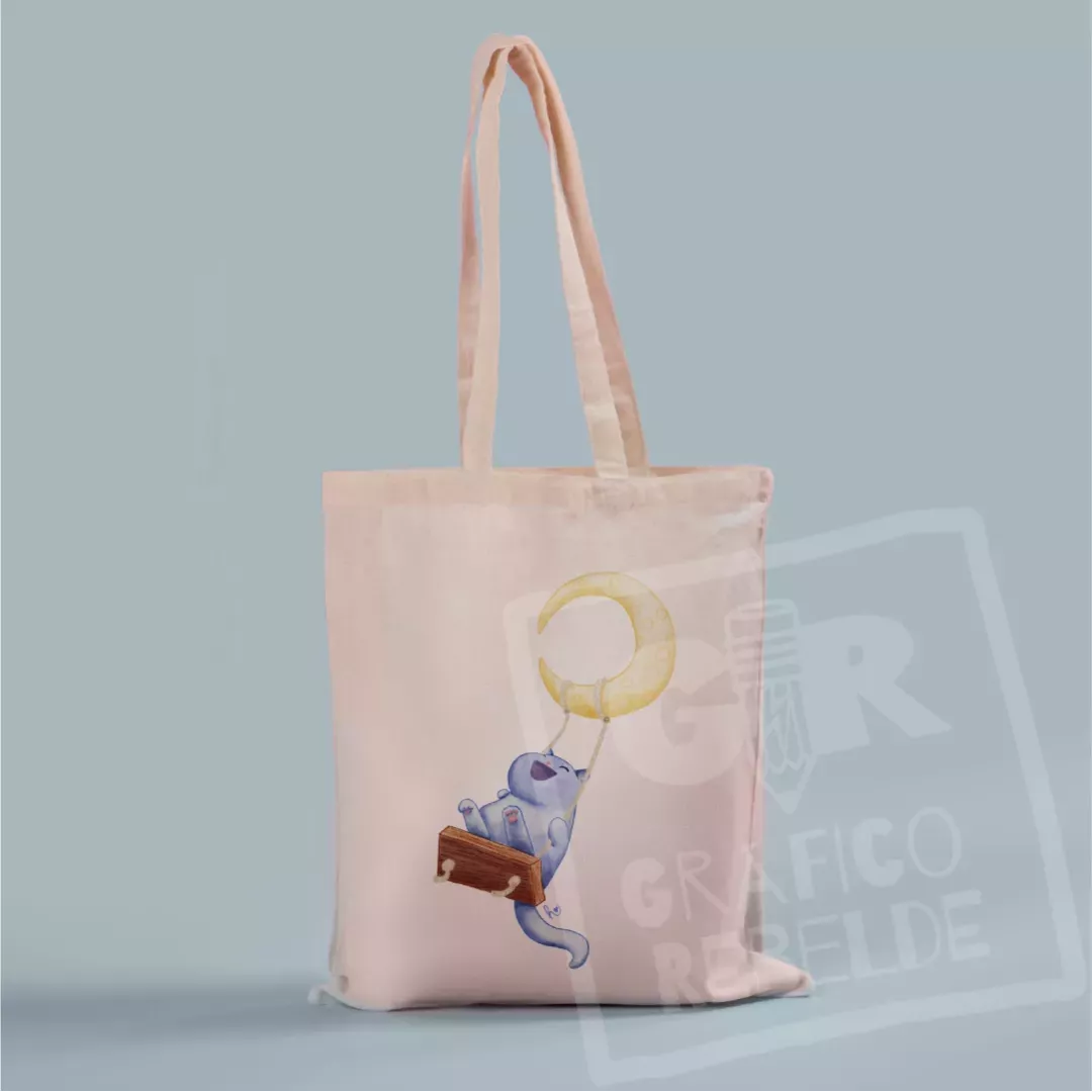 Bolsa de tela Tote Bag "El Gato y La Luna"