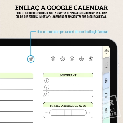 Acceso directo a tu Google Calendar para crear recordatorios.