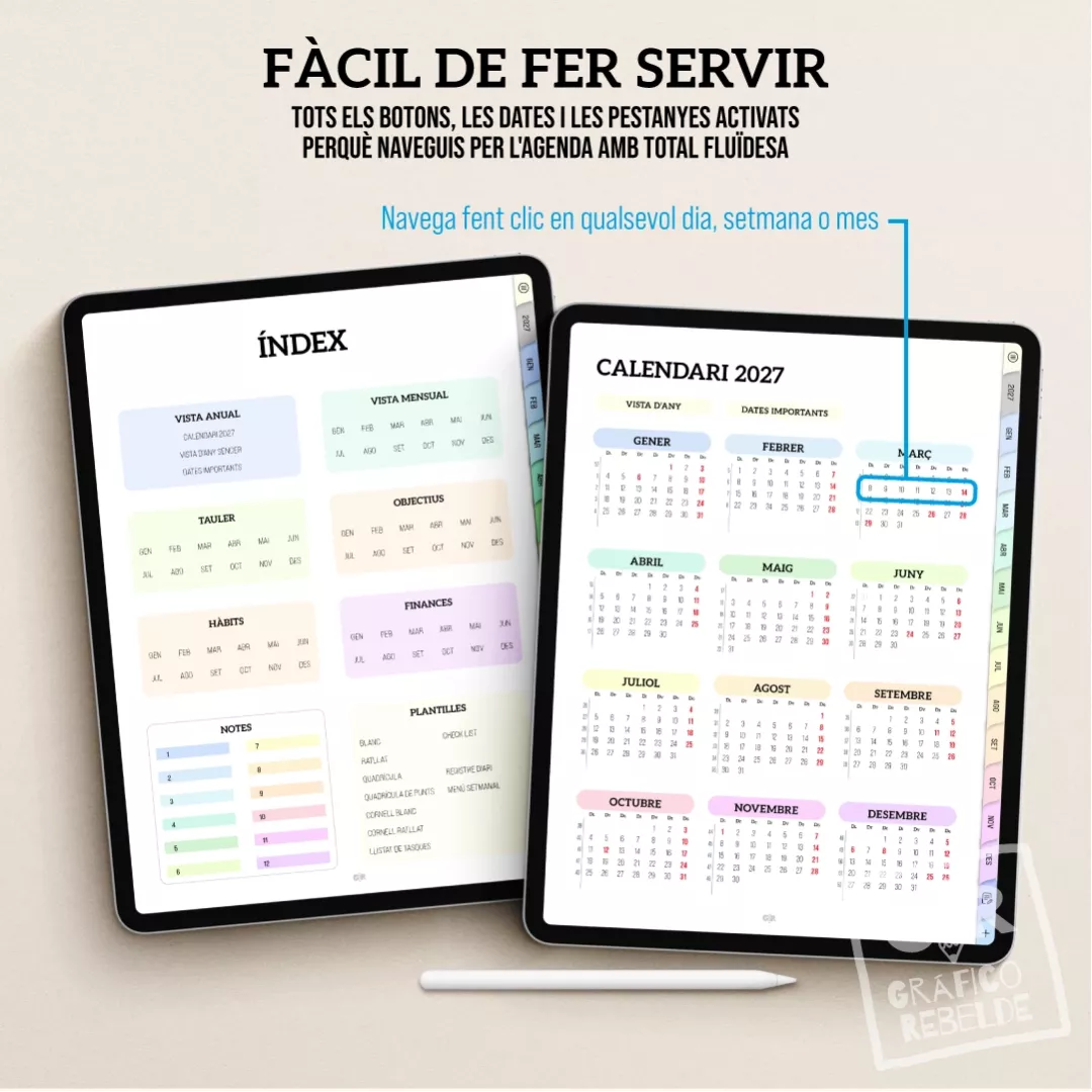 Agenda Digital 2027 para tablet en catalán