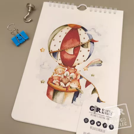 Calendario Ilustrado 2027 de pared con láminas para enmarcar