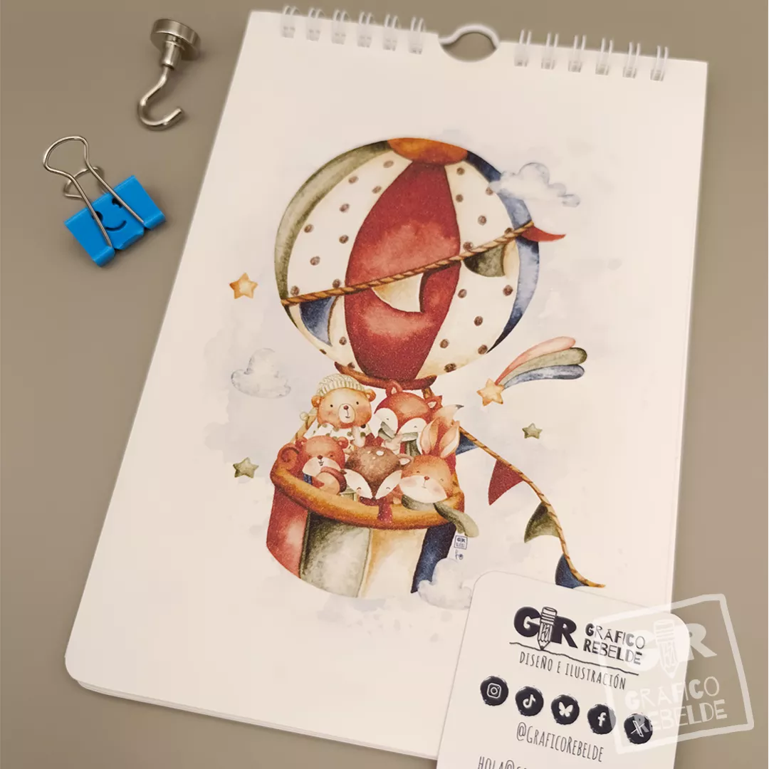 Calendario Ilustrado 2027 de pared con láminas para enmarcar