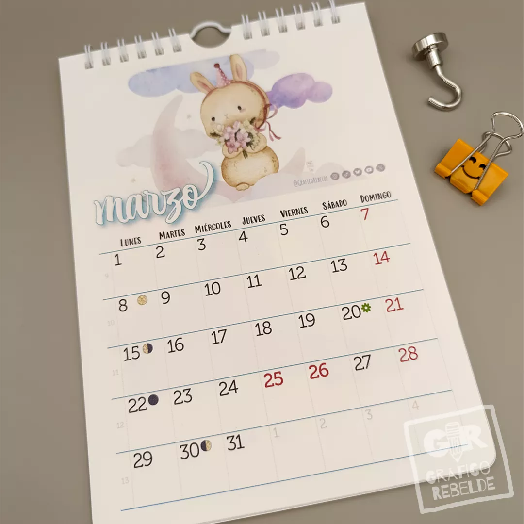 Calendario Ilustrado 2027 de pared con láminas para enmarcar