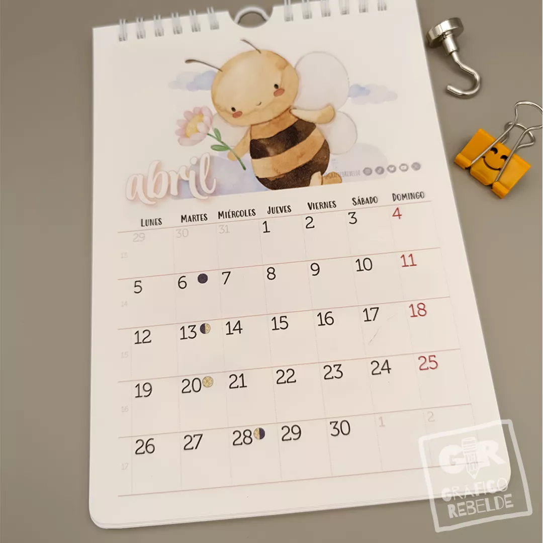 Calendario Ilustrado 2027 de pared con láminas para enmarcar