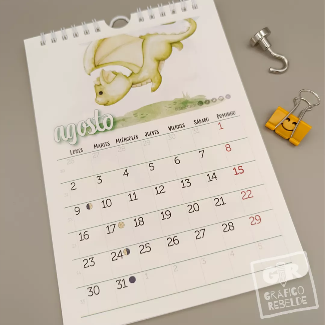 Calendario Ilustrado 2027 de pared con láminas para enmarcar