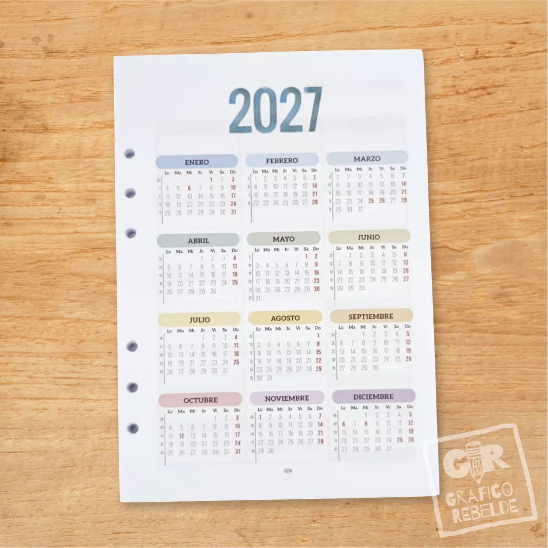 Agenda Il·lustrada 2027 Setmana Vista mida A5