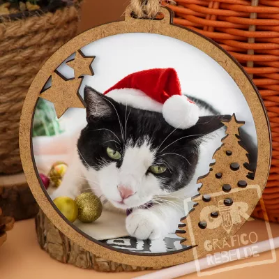 Bola de Navidad de madera personalizada con foto