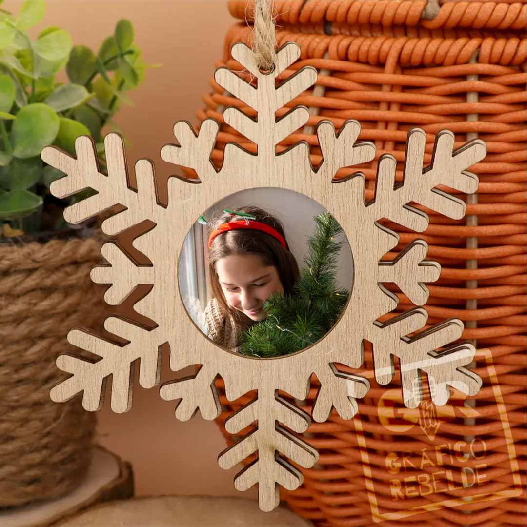 Adorn Floquet de Neu de Nadal amb portafotos