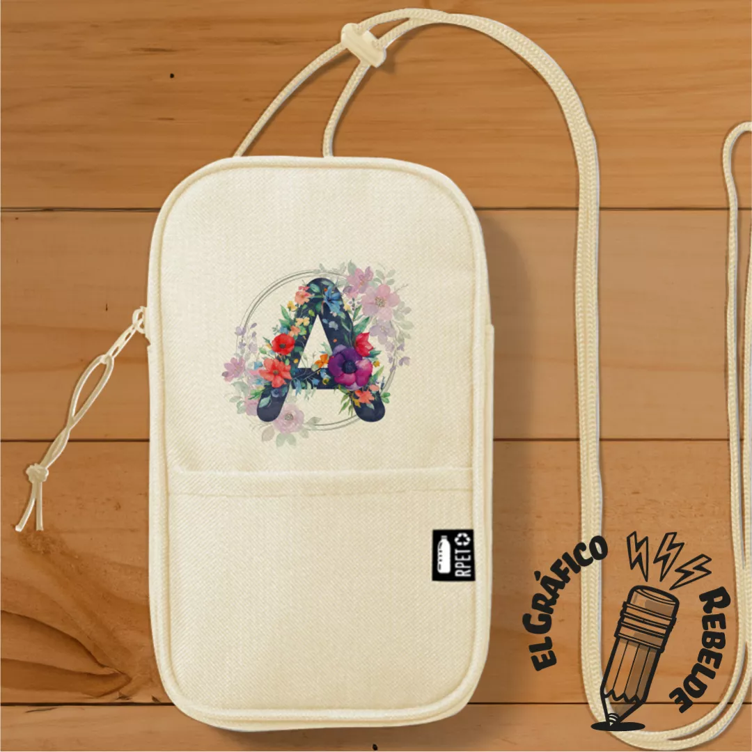 Porta Móvil con Iniciales Florales