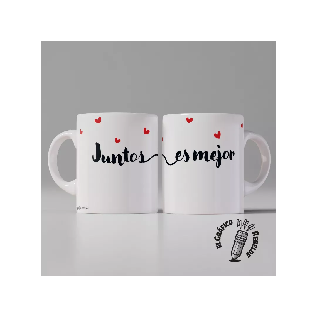 Set de Tazas Personalizadas JUNTOS ES MEJOR