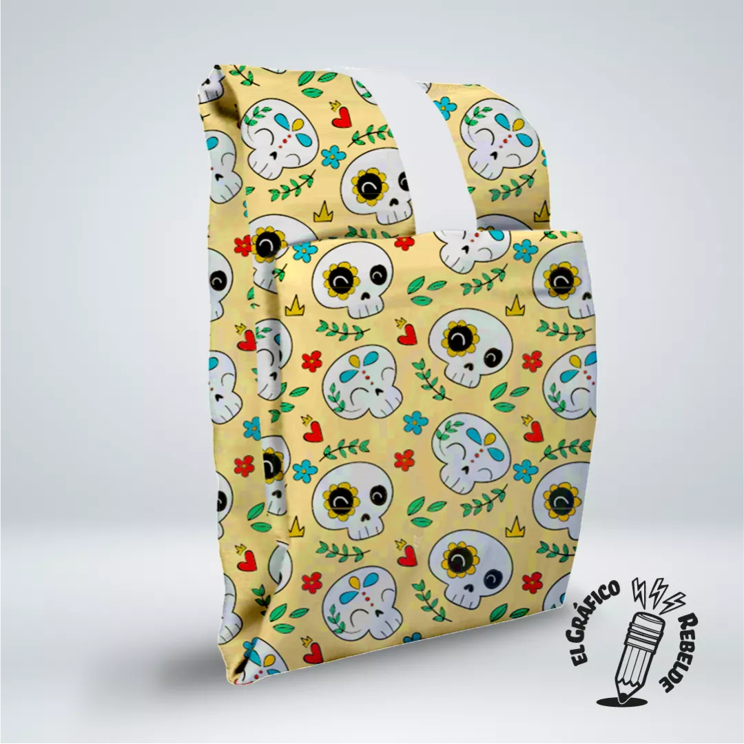 Porta Bocadillos de Tela Catrina Calaveritas Personalizado Porta Bocadillos de Tela Catrina Calaveritas Personalizado