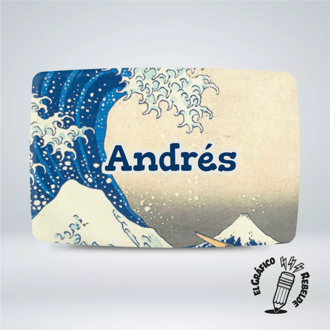 Porta Bocadillos de Tela La Gran Ola Personalizado Porta Bocadillos de Tela La Gran Ola Personalizado