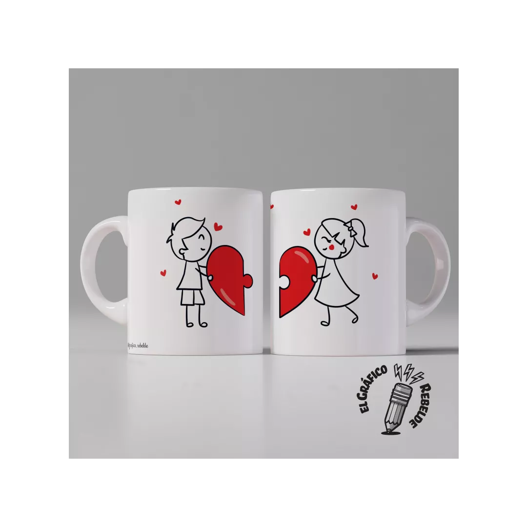 Set de Tazas Personalizadas TÚ ME COMPLETAS