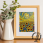 Print Campo de Girasoles - Lámina de Verano Estilo Vidriera